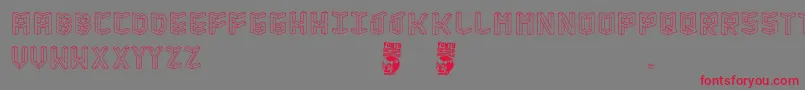 Isometria Club Font – Red Fonts on Gray Background