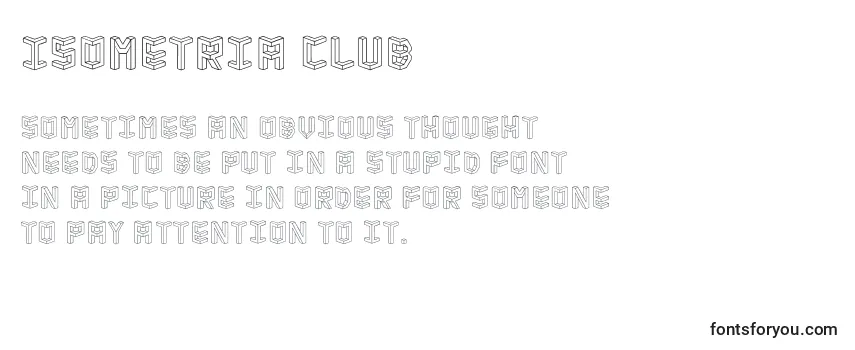 Überblick über die Schriftart Isometria Club