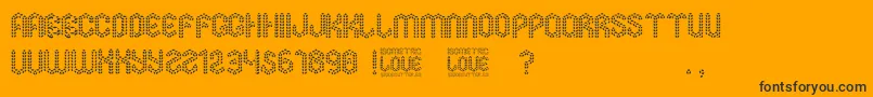 Fonte Isometric Love – fontes pretas em um fundo laranja
