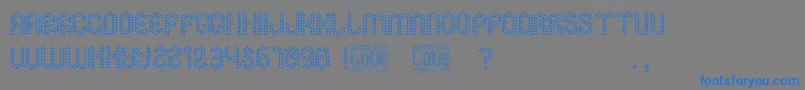 フォントIsometric Love – 灰色の背景に青い文字