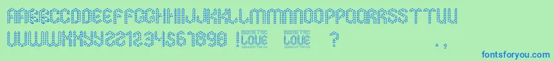 Isometric Love Font – Blue Fonts on Green Background