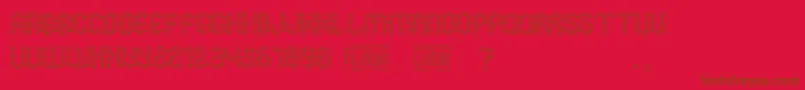 Fonte Isometric Love – fontes marrons em um fundo vermelho