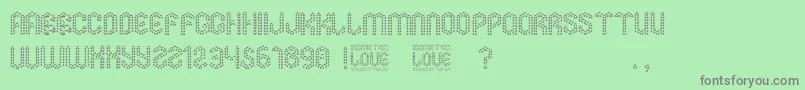 Isometric Love-Schriftart – Graue Schriften auf grünem Hintergrund