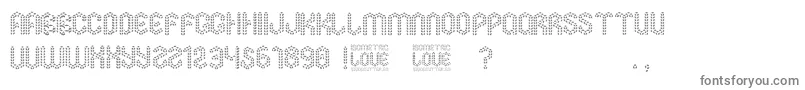 Isometric Love-Schriftart – Graue Schriften auf weißem Hintergrund