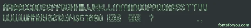 fuente Isometric Love – Fuentes Verdes Sobre Fondo Negro