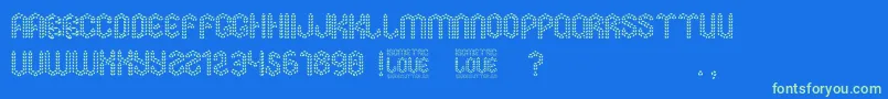 フォントIsometric Love – 青い背景に緑のフォント