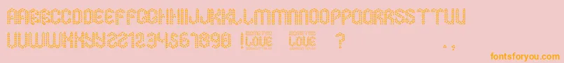 Fonte Isometric Love – fontes laranjas em um fundo rosa