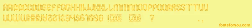 Police Isometric Love – polices orange sur fond jaune