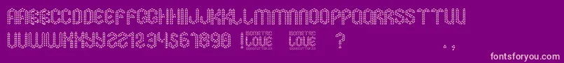 Isometric Love-Schriftart – Rosa Schriften auf violettem Hintergrund