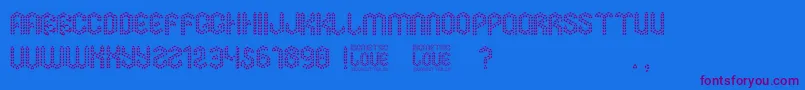 Isometric Love Font – Purple Fonts on Blue Background