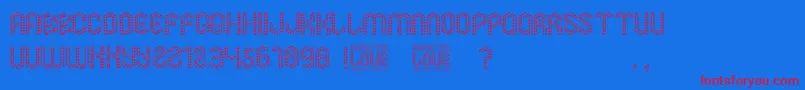 Fonte Isometric Love – fontes vermelhas em um fundo azul