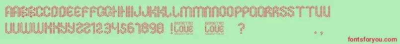 Isometric Love Font – Red Fonts on Green Background