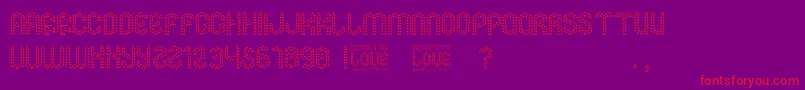 Isometric Love-Schriftart – Rote Schriften auf violettem Hintergrund