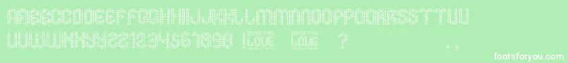 Police Isometric Love – polices blanches sur fond vert