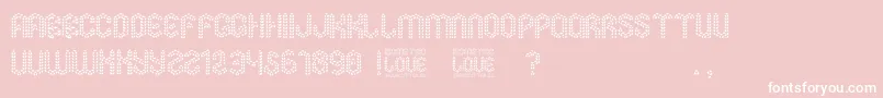 Police Isometric Love – polices blanches sur fond rose