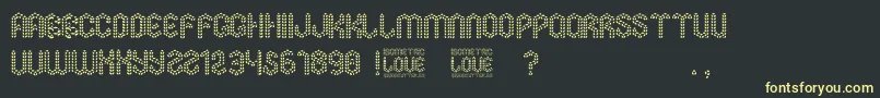 Police Isometric Love – polices jaunes sur fond noir