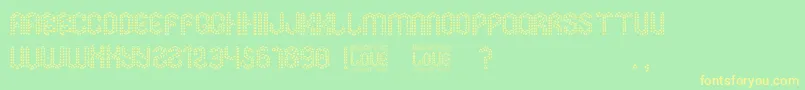 Police Isometric Love – polices jaunes sur fond vert