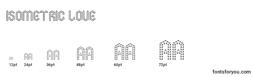 Isometric Love Font Sizes