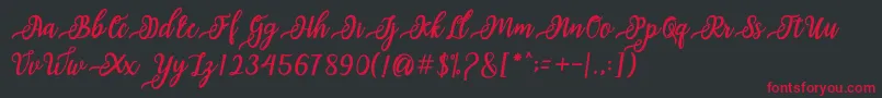 issabeta Script Font – Red Fonts on Black Background
