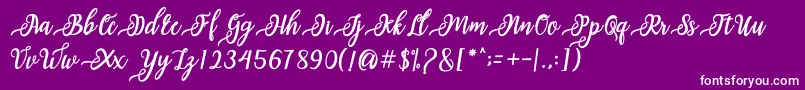 issabeta Script Font – White Fonts on Purple Background