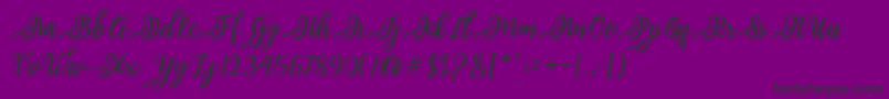 issabeta Script Font – Black Fonts on Purple Background