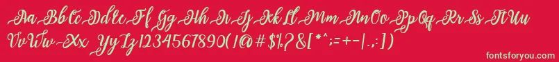 fuente issabeta Script – Fuentes Verdes Sobre Fondo Rojo