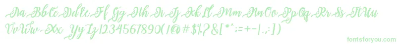 issabeta Script Font – Green Fonts on White Background