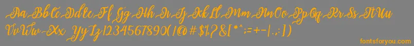 Police issabeta Script – polices orange sur fond gris