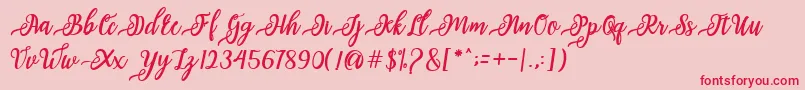 fuente issabeta Script – Fuentes Rojas Sobre Fondo Rosa