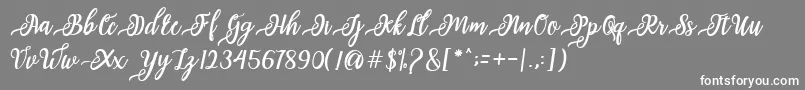 issabeta Script Font – White Fonts on Gray Background