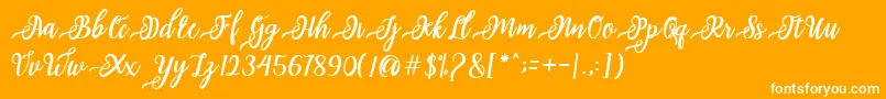 Police issabeta Script – polices blanches sur fond orange