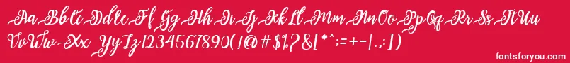 issabeta Script Font – White Fonts on Red Background