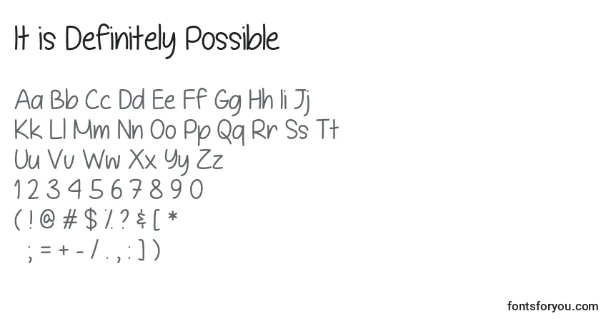 It is Definitely Possible  フォント–アルファベット、数字、特殊文字