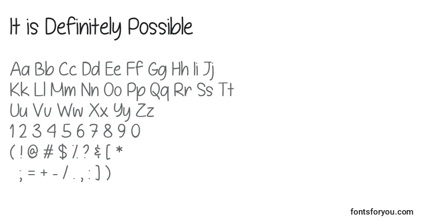 A fonte It is Definitely Possible   (130567) – alfabeto, números, caracteres especiais