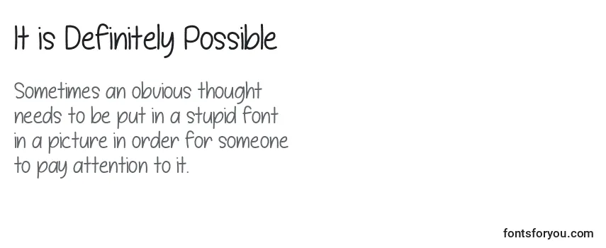 It is Definitely Possible   (130567) Font