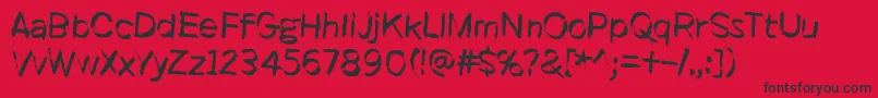 フォントIt started here, again – 赤い背景に黒い文字