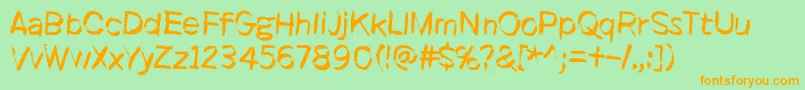 It started here, again Font – Orange Fonts on Green Background
