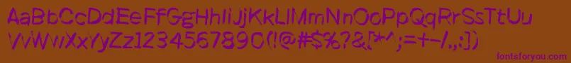 Шрифт It started here, again – фиолетовые шрифты на коричневом фоне