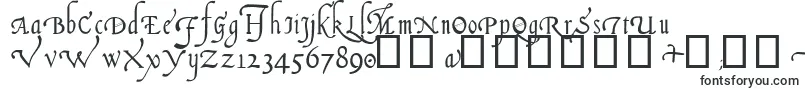 Czcionka Italian Cursive, 14th c – czcionki z wieniecami (monogram)