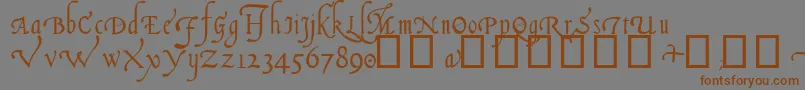 Italian Cursive, 14th c Font – Brown Fonts on Gray Background