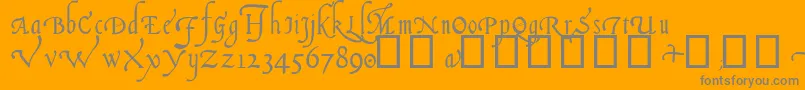 Italian Cursive, 14th c Font – Gray Fonts on Orange Background