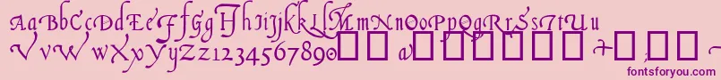 Italian Cursive, 14th c Font – Purple Fonts on Pink Background