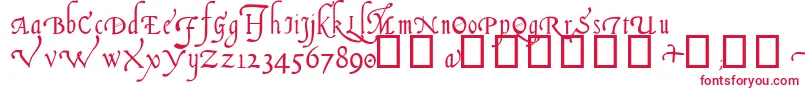 Italian Cursive, 14th c-Schriftart – Rote Schriften auf weißem Hintergrund