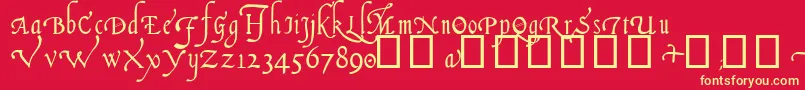 Italian Cursive, 14th c Font – Yellow Fonts on Red Background