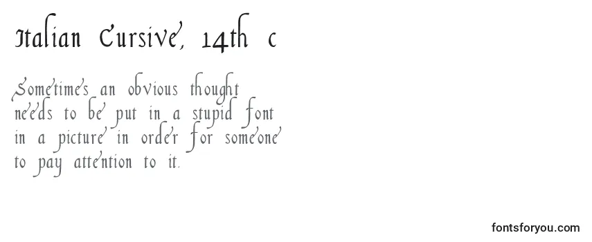 Schriftart Italian Cursive, 14th c