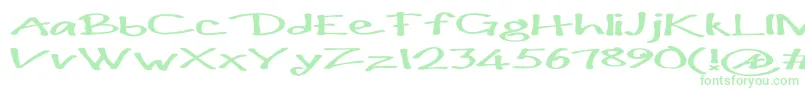 Paulmaullongs-Schriftart – Grüne Schriften auf weißem Hintergrund
