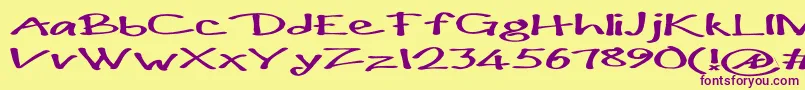 Paulmaullongs Font – Purple Fonts on Yellow Background