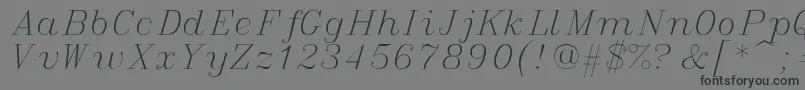 italic Font – Black Fonts on Gray Background