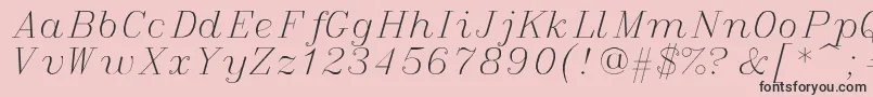 フォントitalic – ピンクの背景に黒い文字