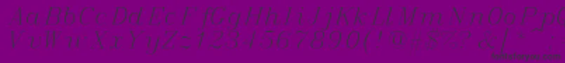 italic-Schriftart – Schwarze Schriften auf violettem Hintergrund